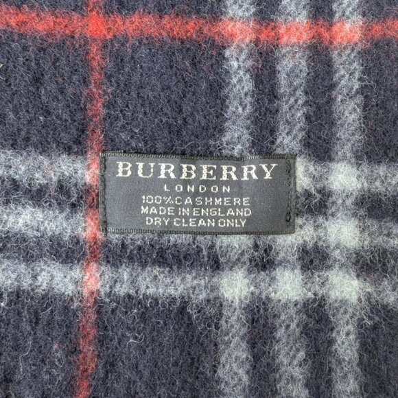 Pre-Loved Burberry Unisex Cashmere Scarf Blue – Check Pattern – Cozy & Stylish - Picture 2 of 6